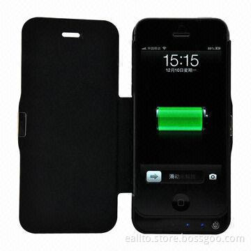 New Arrival External Battery Case for iPhone 5 with Flip Cover, 2,200mAh Real-capacity